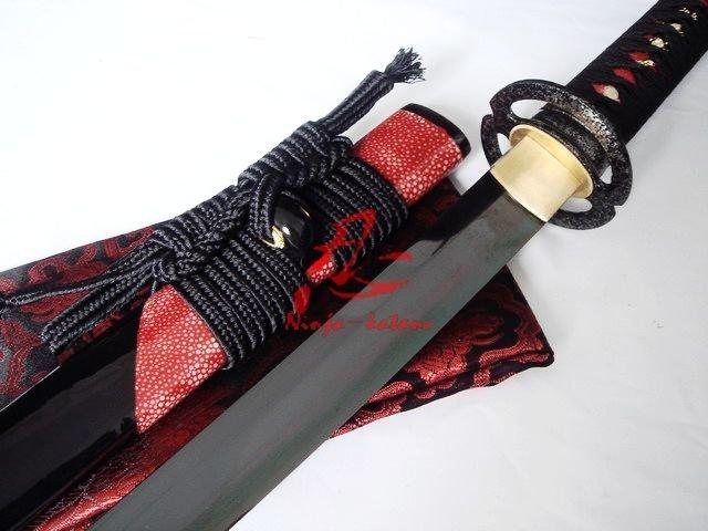 Clay Tempered Japanese Katana Musahi Tsuba Adsorb Tungsten Blade