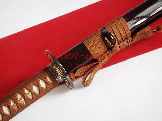 Handmade Japanese 1060 Carbon Steel Blade Katana Golden Bamboo Tsuba Full Tang Sword
