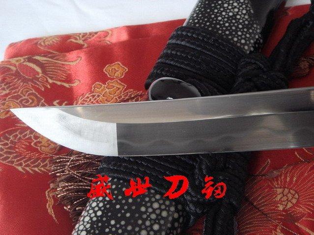 Battle Ready Clay Tempered Sanmai Blade Japanese Snake Wakizashi Katana Shark Skin Saya