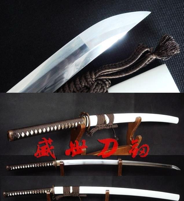 Hand Forged Spring Steel Blade Japanese Katana Musashi Tsuba Sharpened