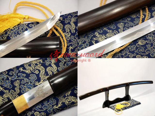 Battle Ready Clay Tempered Sanmai Shirasaya Kill Bill Katana Carved Demon Sword