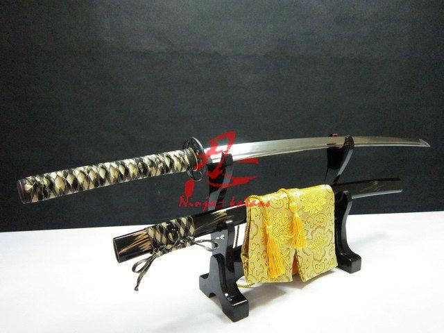 Hand Forged Folded Steel Japanese Samurai Katana Sword Bamboo Tsuba Sharpened